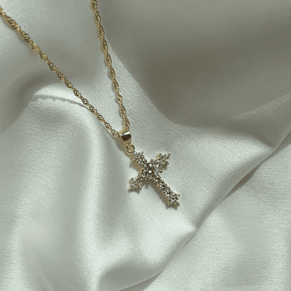 Angela Jewelry]Delicate Cross Shape Necklace