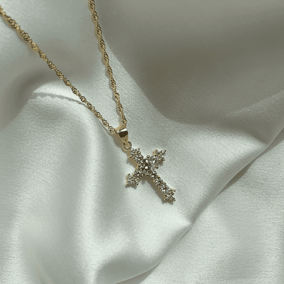 [Angela Jewelry]Delicate Cross Shape Necklace