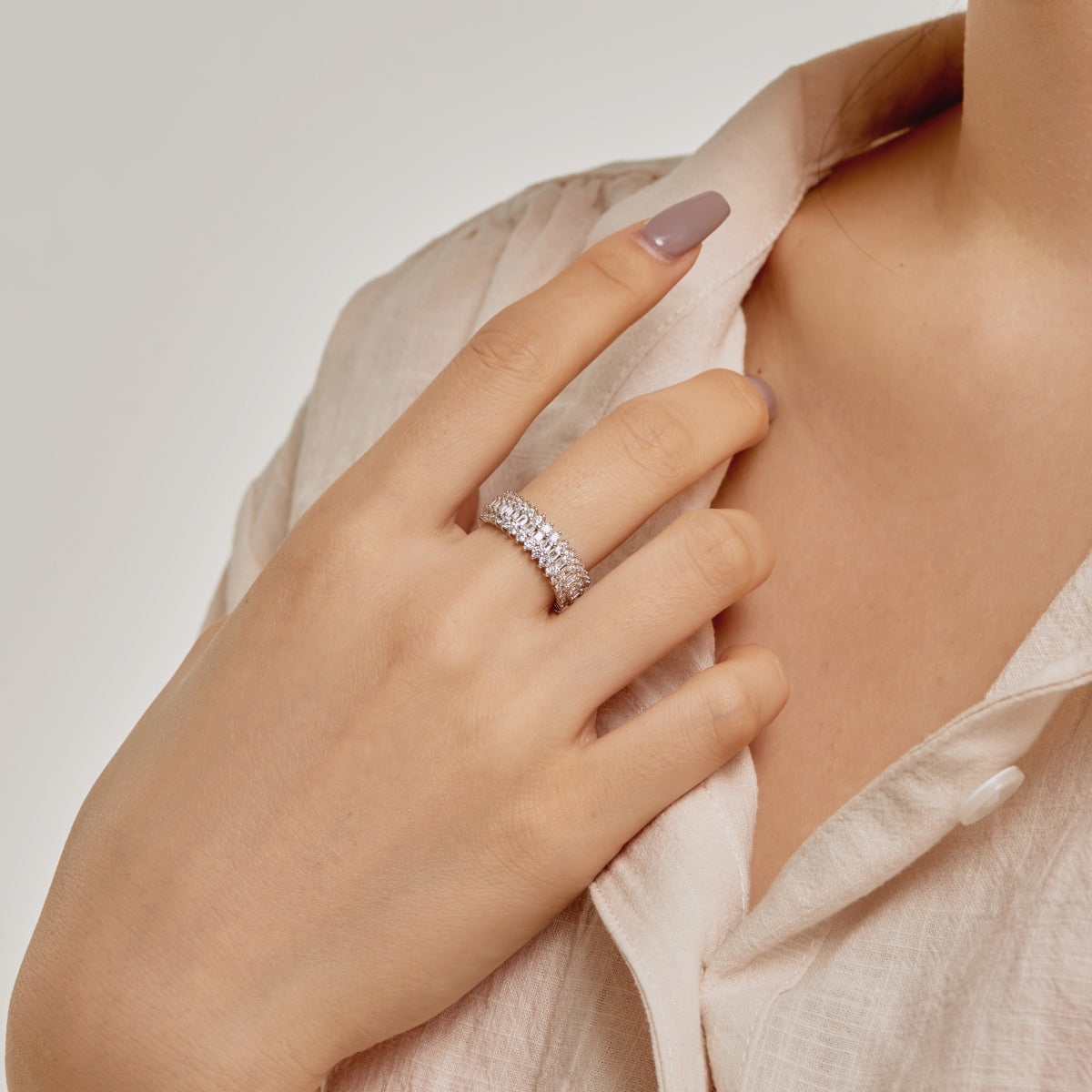 [Angela Jewelry]Ornate Colorful Radiant Cut Daily Ring