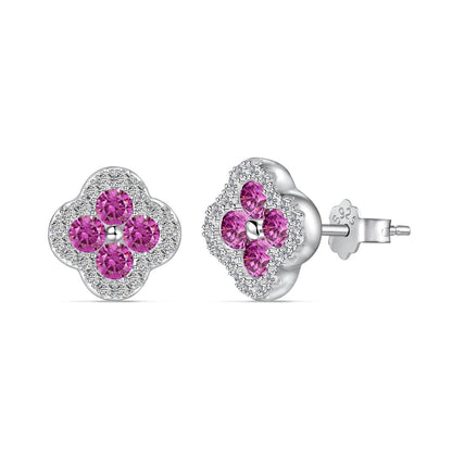 [Angela Jewelry]Four-Leaf Clover Flower Shaped Earrings