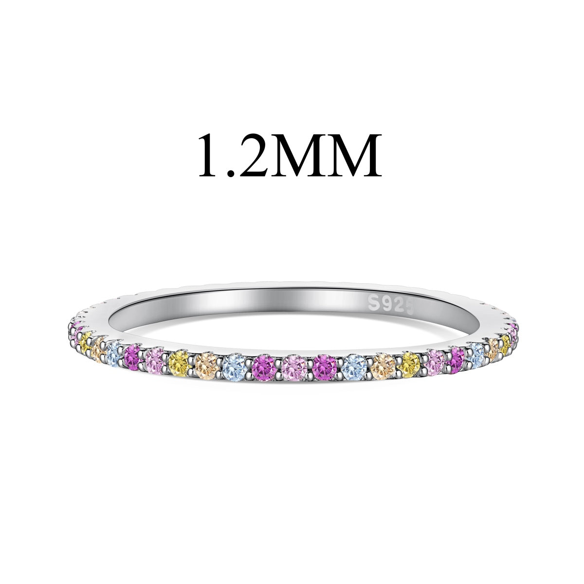 [Angela Jewelry]Ornate Colorful Round Cut Tennis Ring