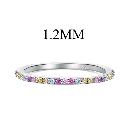 [Angela Jewelry]Ornate Colorful Round Cut Tennis Ring