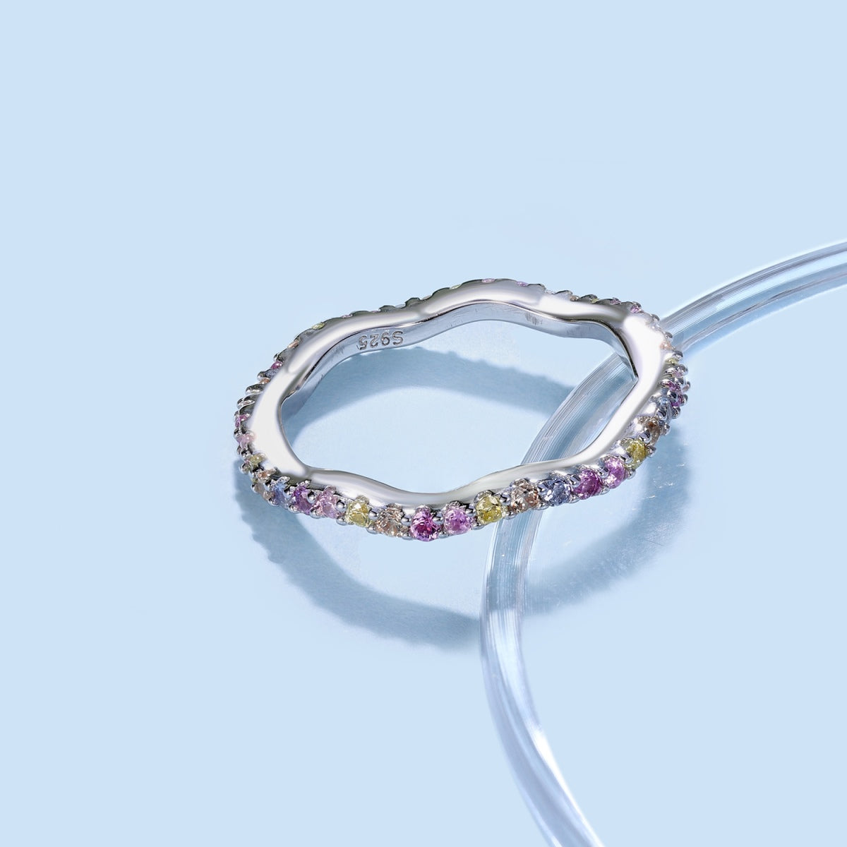 Angela Jewelry]Dainty Colorful Round Cut Party Ring