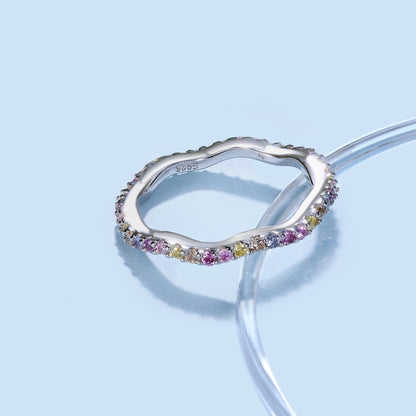 [Angela Jewelry]Dainty Colorful Round Cut Party Ring
