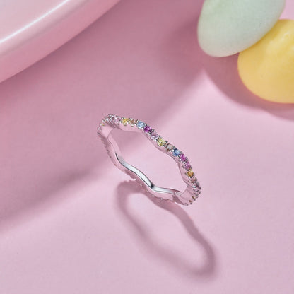 [Angela Jewelry]Dainty Colorful Round Cut Party Ring