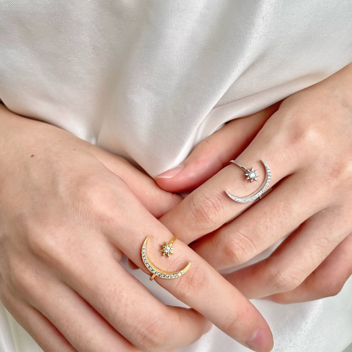 アンジェラジュエリー]エタニティ ムーン＆スターリング