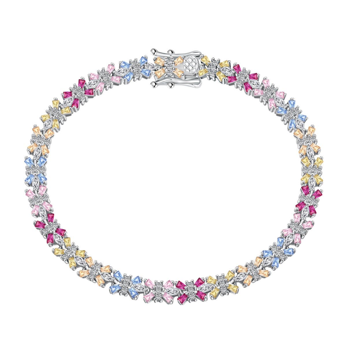[Angela Jewelry]Radiant Colorful Emerald Cut Party Bracelet