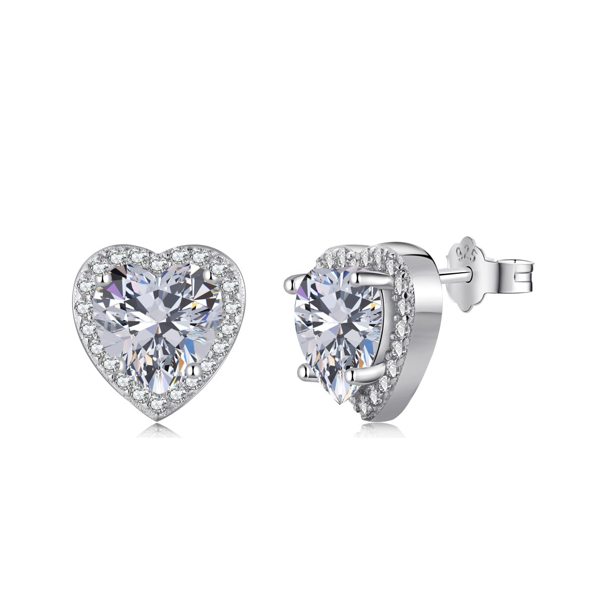 [Angela Jewelry]Sparkling Heart Shape Lover Earrings