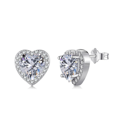 [Angela Jewelry]Sparkling Heart Shape Lover Earrings