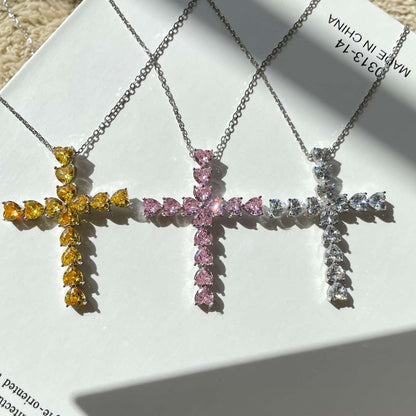 [Angela Jewelry]Radiant Cross Shape Necklace