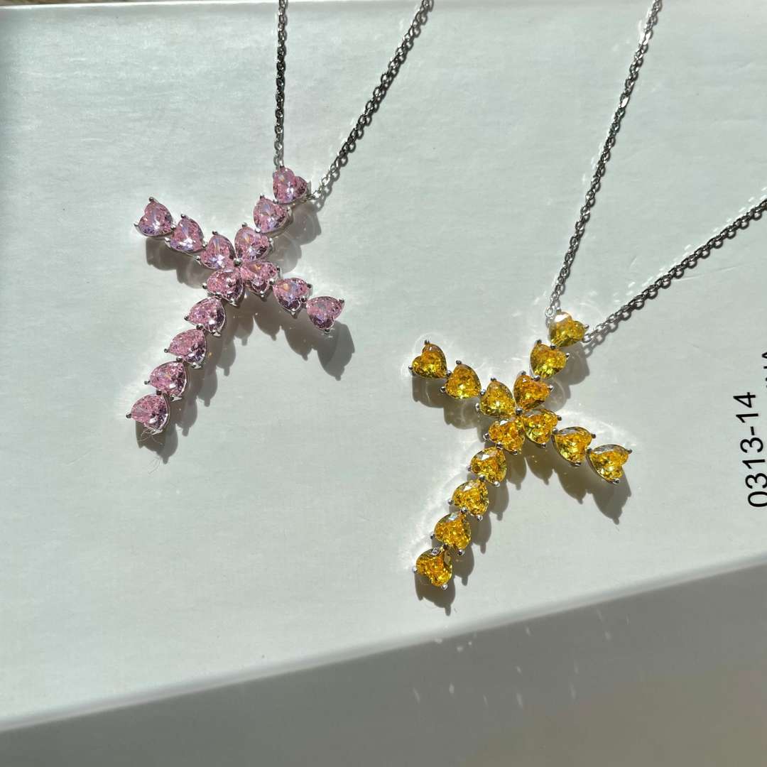 [Angela Jewelry]Radiant Cross Shape Necklace
