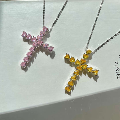 [Angela Jewelry]Radiant Cross Shape Necklace