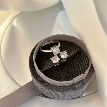 [Angela Jewelry]1.0 Carat Radiant Princess Cut Wedding Earrings
