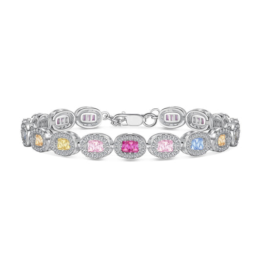 Angela Jewelry]Exquisite Ornate Emerald Cut Daily Bracelet