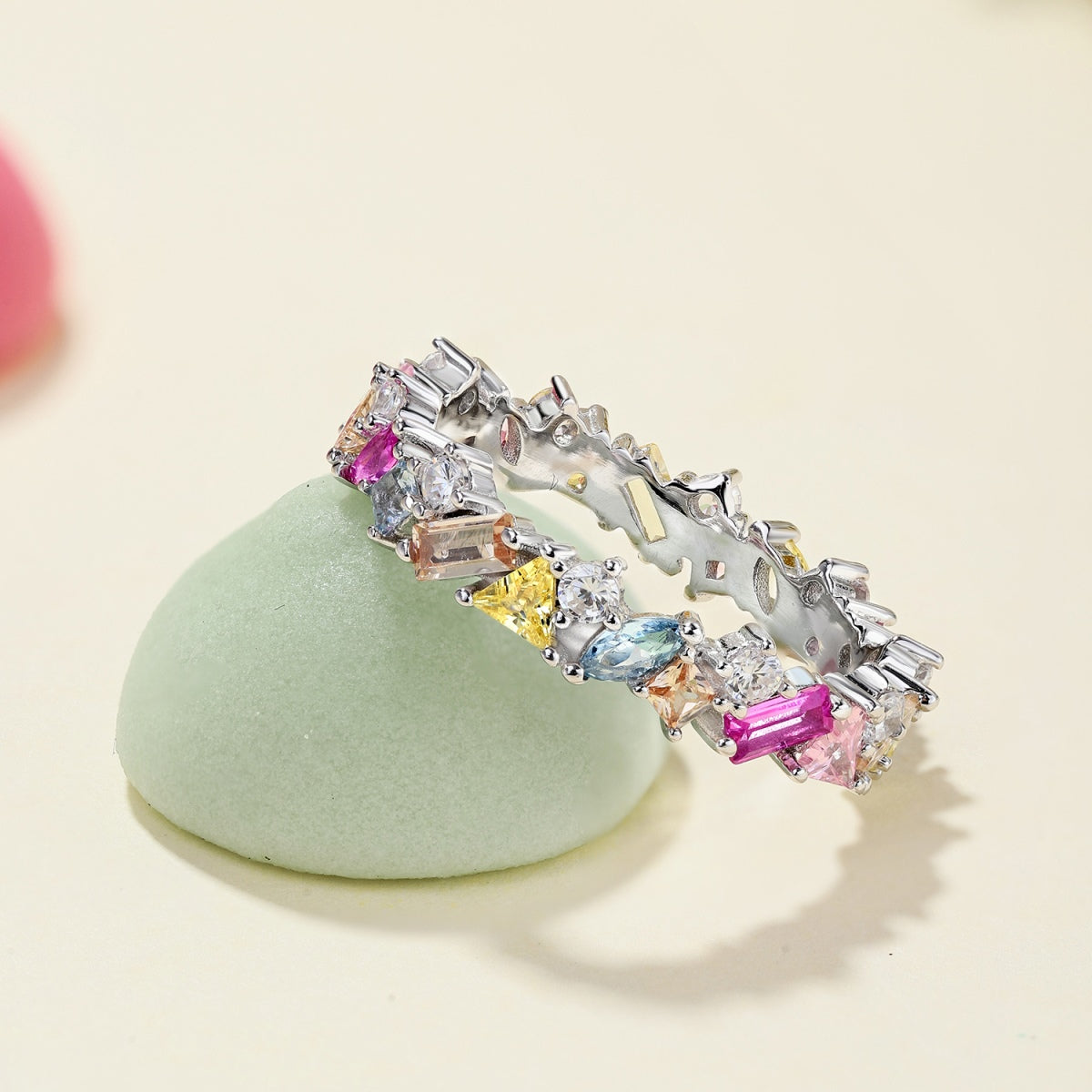 Angela Jewelry]Schillernder polychromatischer Multi-Cut-Tagesring