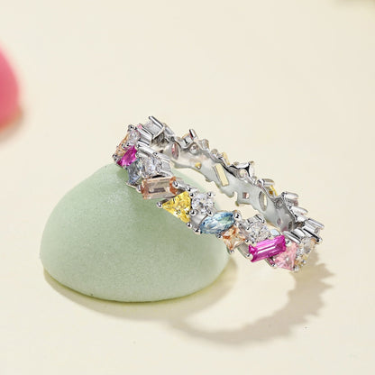Angela Jewelry]Schillernder polychromatischer Multi-Cut-Tagesring