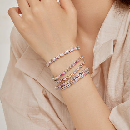 アンジェラジュエリー]繊細でカラフルなエメラルドカットのパーティーブレスレット