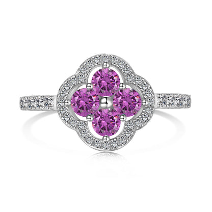 [Angela Jewelry]Four Leaf Clover Flower Design Ring