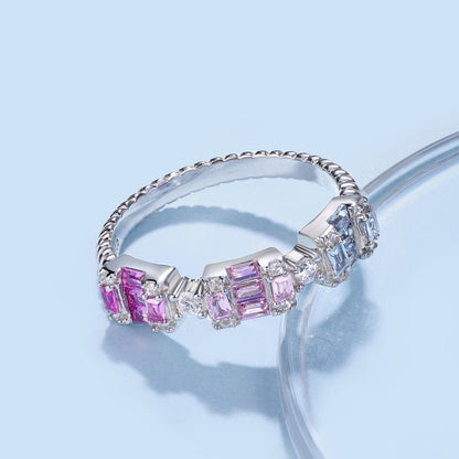 [Angela Jewelry]Unique Colorful Emerald Cut Party Ring