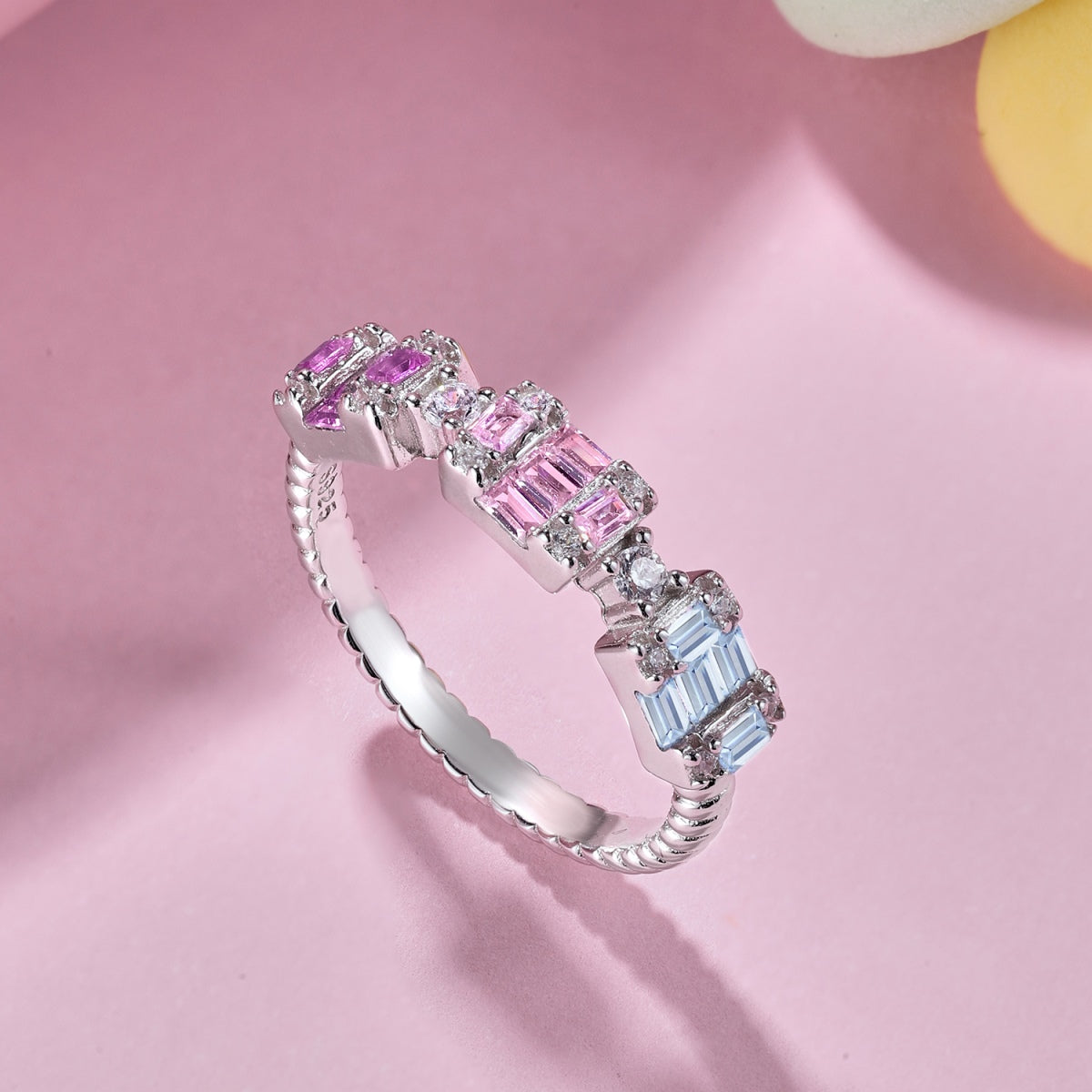 [Angela Jewelry]Unique Colorful Emerald Cut Party Ring