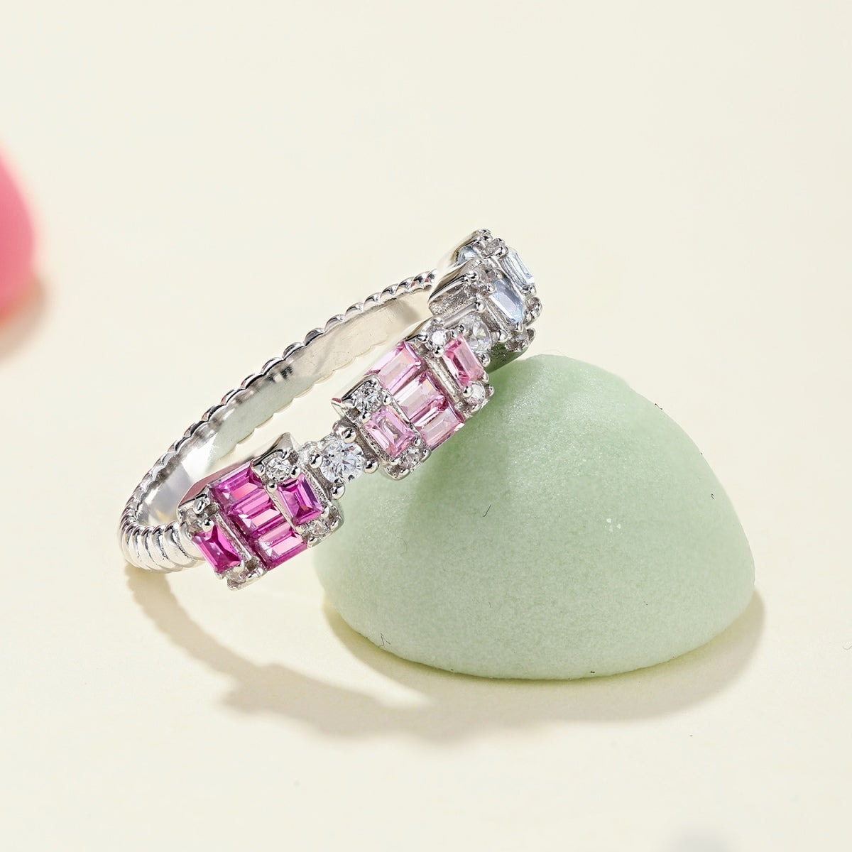 [Angela Jewelry]Unique Colorful Emerald Cut Party Ring