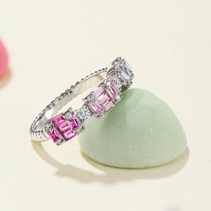 [Angela Jewelry]Unique Colorful Emerald Cut Party Ring