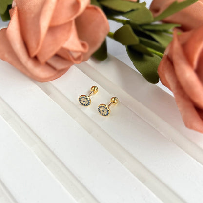 [Angela Jewelry]Devil's Eye Ear Bone Nail Earrings