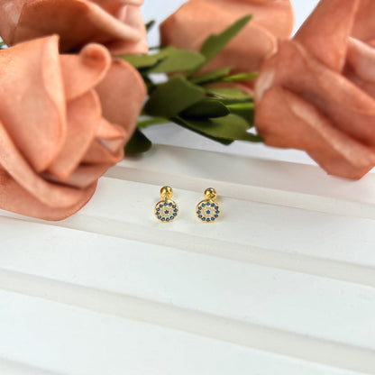 [Angela Jewelry]Devil's Eye Ear Bone Nail Earrings