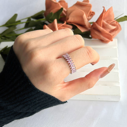 Angela Jewelry]Wunderschöner Tennisring im Marquise-Schliff