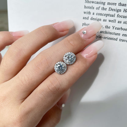 [Angela Jewelry]Classic Princess Round Shape Earrings