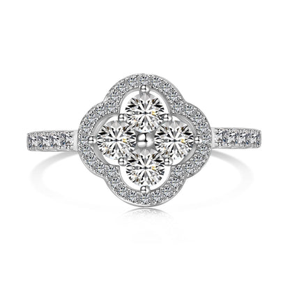 Angela Jewelry]Four Leaf Clover Flower Design Ring