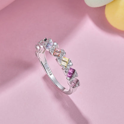[Angela Jewelry]Delicate Vibrant Emerald Cut Daily Ring