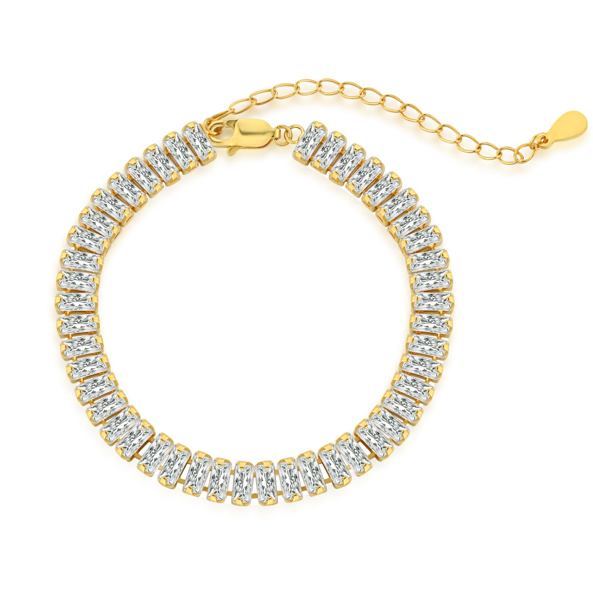 アンジェラジュエリー]美しいエメラルドカットのデイリーブレスレット