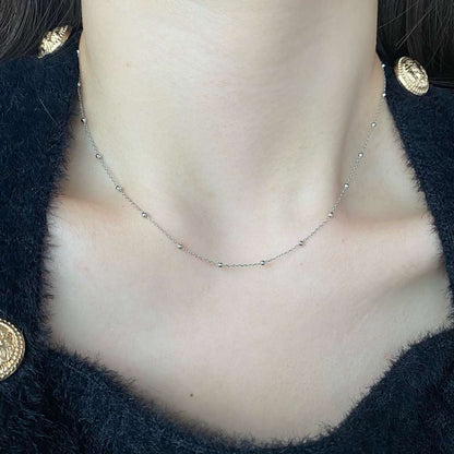 [Angela Jewelry]Small Bead Clavicle Chain Simple Necklace