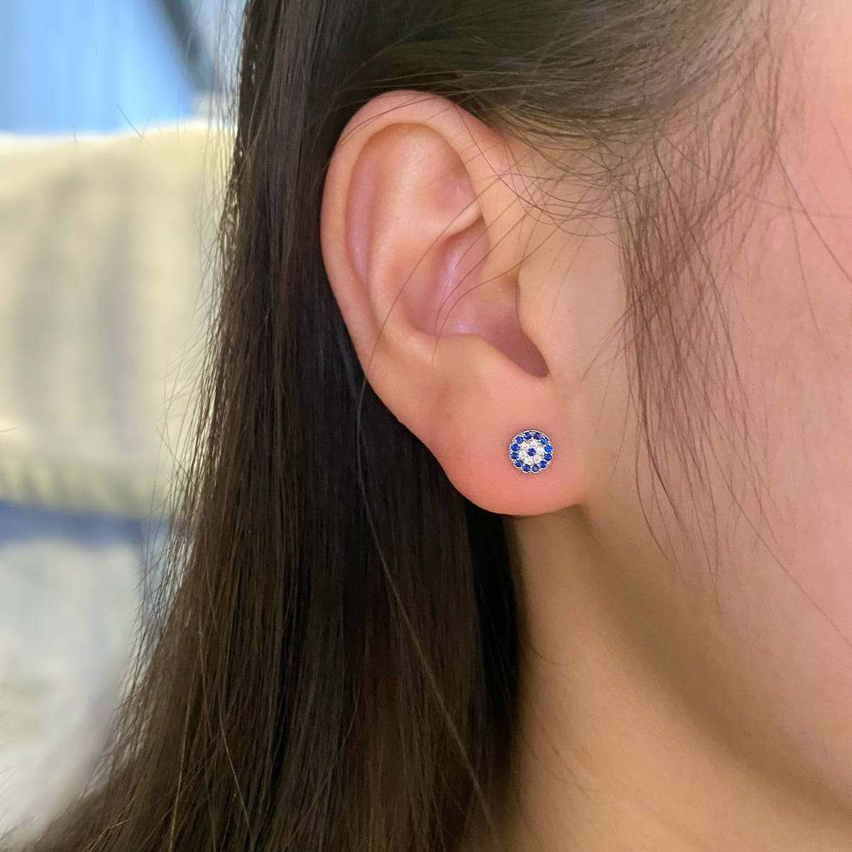 [Angela Jewelry]Devil's Eye Ear Bone Nail Earrings