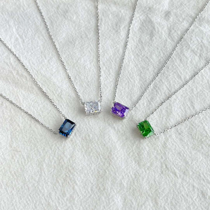 [Angela Jewelry]Luxurious Square Shape Colorful Necalack
