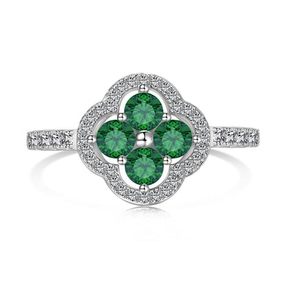 [Angela Jewelry]Four Leaf Clover Flower Design Ring