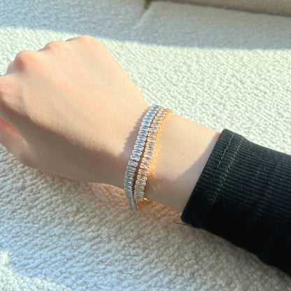 アンジェラジュエリー]美しいエメラルドカットのデイリーブレスレット