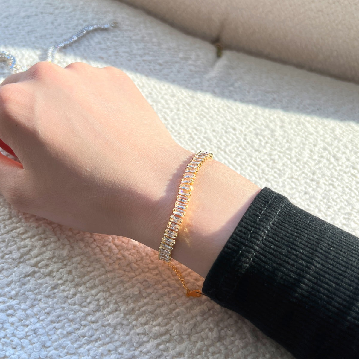 アンジェラジュエリー]美しいエメラルドカットのデイリーブレスレット