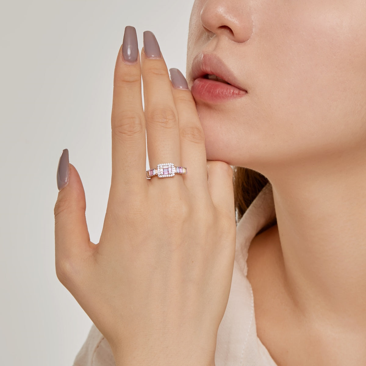 Angela Jewelry]Exquisite Colorful Radiant Cut Party Ring