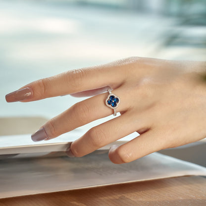 [Angela Jewelry]Four Leaf Clover Flower Design Ring