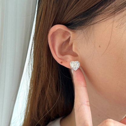[Angela Jewelry]Sparkling Heart Shape Lover Earrings