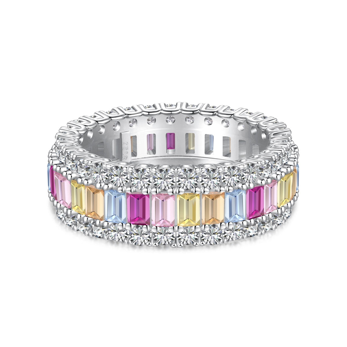 [Angela Jewelry]Dainty Colorful Radiant Cut Daily Ring