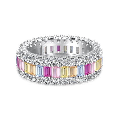 [Angela Jewelry]Dainty Colorful Radiant Cut Daily Ring
