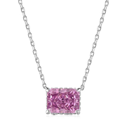 Angela Jewelry]Luxurious Square Shape Colorful Necalack