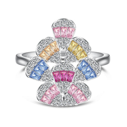 [Angela Jewelry]Sparkling Colorful Water Drop Shape Daily Ring