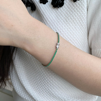 [Angela Jewelry]Dazzling Colorful Round Cut Daily Bracelet