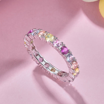 アンジェラジュエリー]輝く光沢のあるラウンドカットのテニスリング