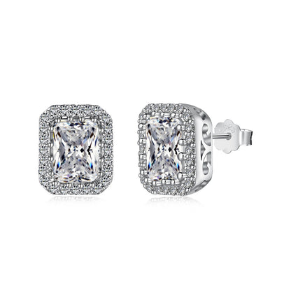 [Angela Jewelry]1.0 Carat Luxurious Dainty Emerald Cut Daily Earrings