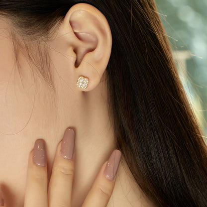 Angela Jewelry]Four-Leaf Clover Flower Shaped Earrings